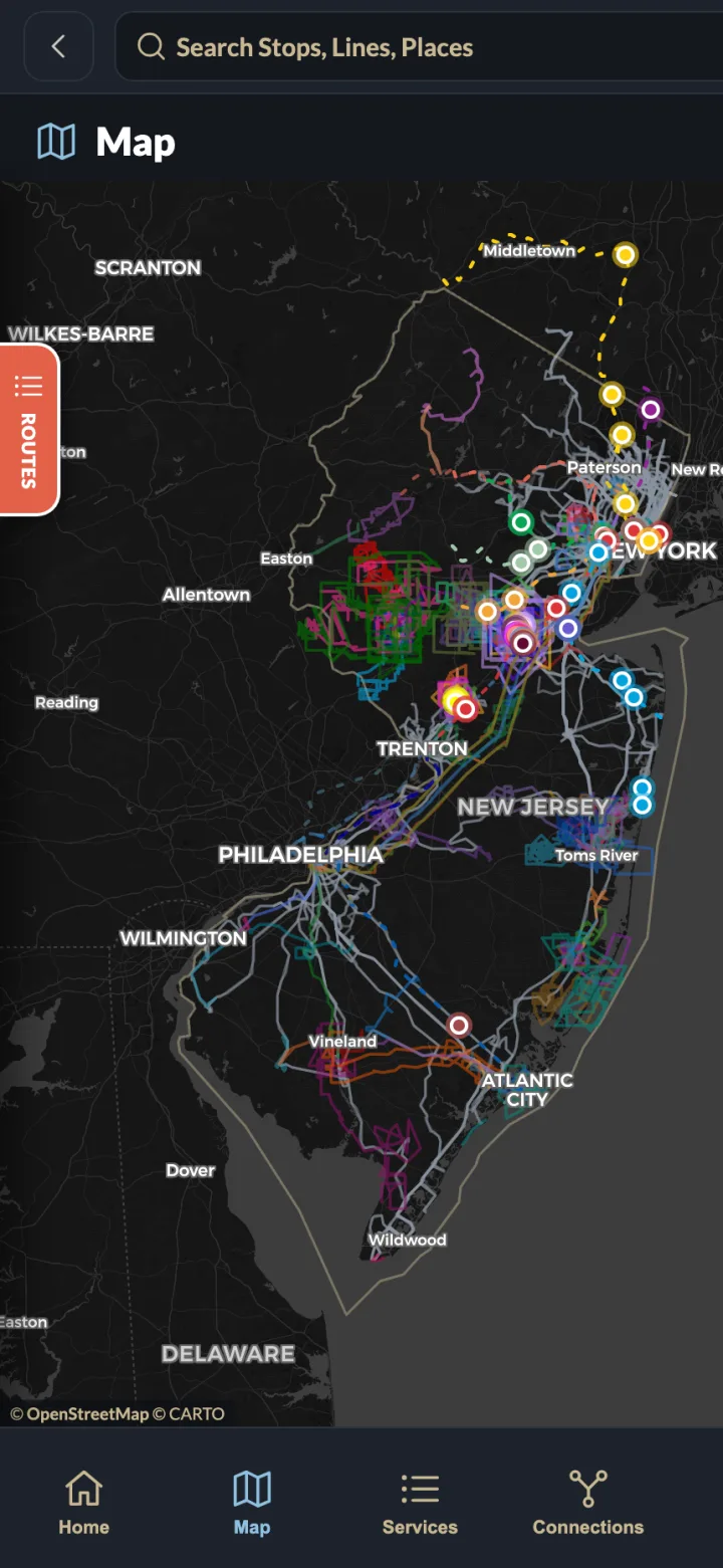 The statewide map on a phone