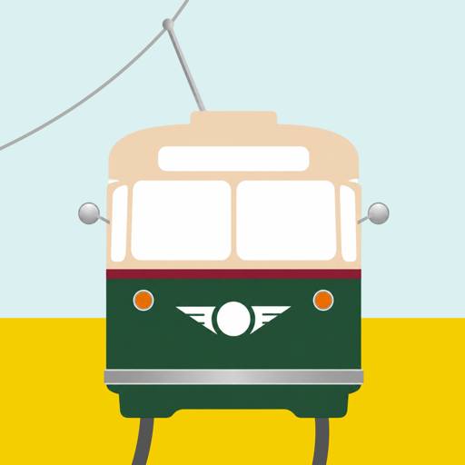Philly Trolleys app icon: a green and cream PCC trolley