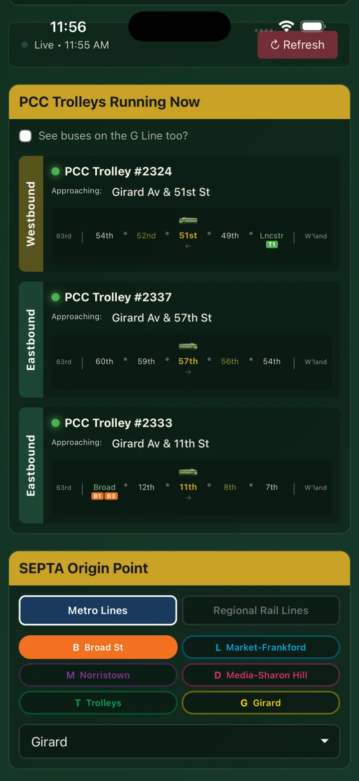 Trolleys running now