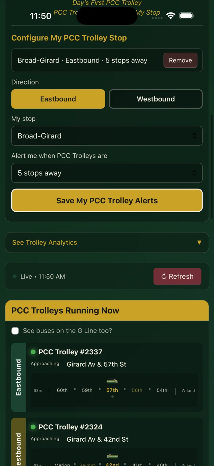 Trolley alerts